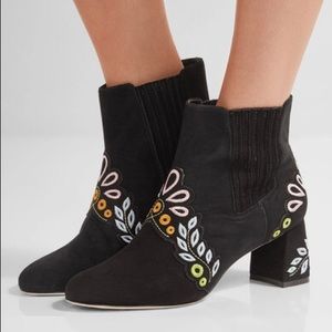 SOPHIA WEBSTER Embroidered Liliana Suede Bootie 38